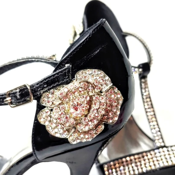 Marichi Mami black patent leather and rhinestone heels. 7M - Picture 14 of 14